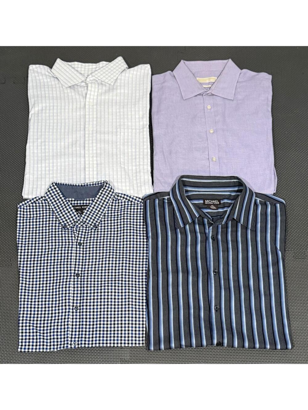 Bundle of 4 Michael Kors Men’s XXL Button Down Long Sleeve Dress Casual Shirts